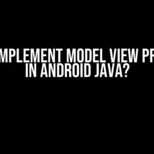 How to Implement Model View Presenter in Android Java?